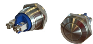 RVS beldrukker | Voor Trespa geschikt | 16 mm